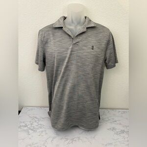 IZOD GOLF POLO Shirt Men’s M Gray Heather Short Sleeve Athletic Performance​